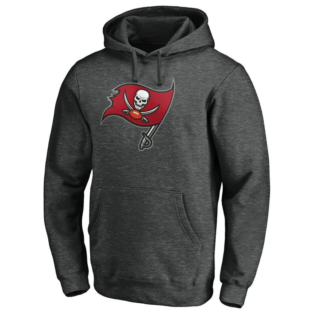 Tampa Bay Buccaneers Primary Logo Pullover Hoodie - Heather Charcoal Hoodies