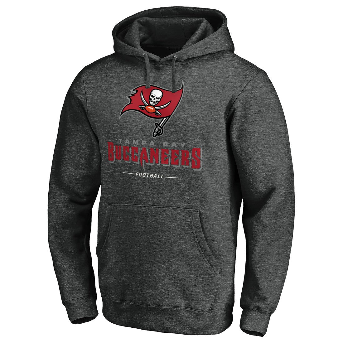 Tampa Bay Buccaneers Team Lockup Pullover Hoodie - Heather Charcoal Hoodies