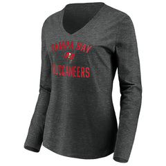 Tampa Bay Buccaneers Women's Victory Arch Long Sleeve V-Neck T-Shirt - Heather Gray T-shirts