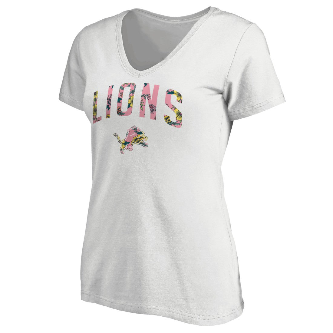 Detroit Lions Women's Floral Arch T-Shirt - White T-shirts