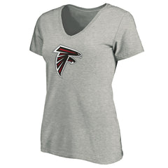Atlanta Falcons Women's Primary Logo V-Neck T-Shirt - Heather Gray T-shirts