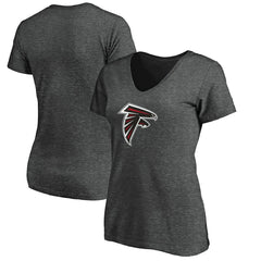Atlanta Falcons Women's Primary Logo V-Neck T-Shirt - Heather Gray T-shirts