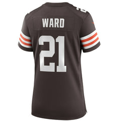Denzel Ward Cleveland Browns Women's Player Game Jersey - Brown Jerseys