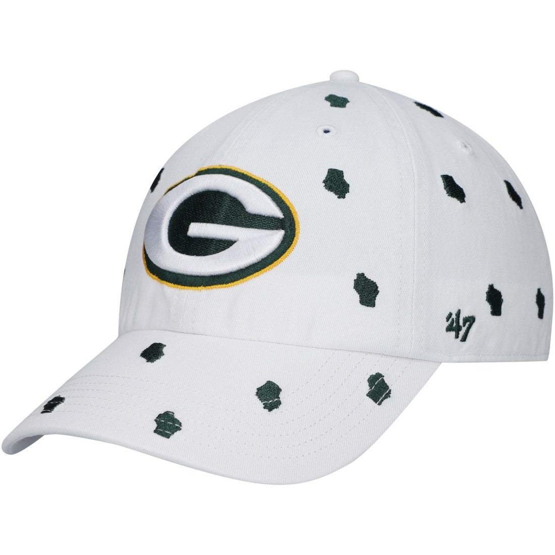 Green Bay Packers '47 Women's Confetti Clean Up Adjustable Hat - White Hats