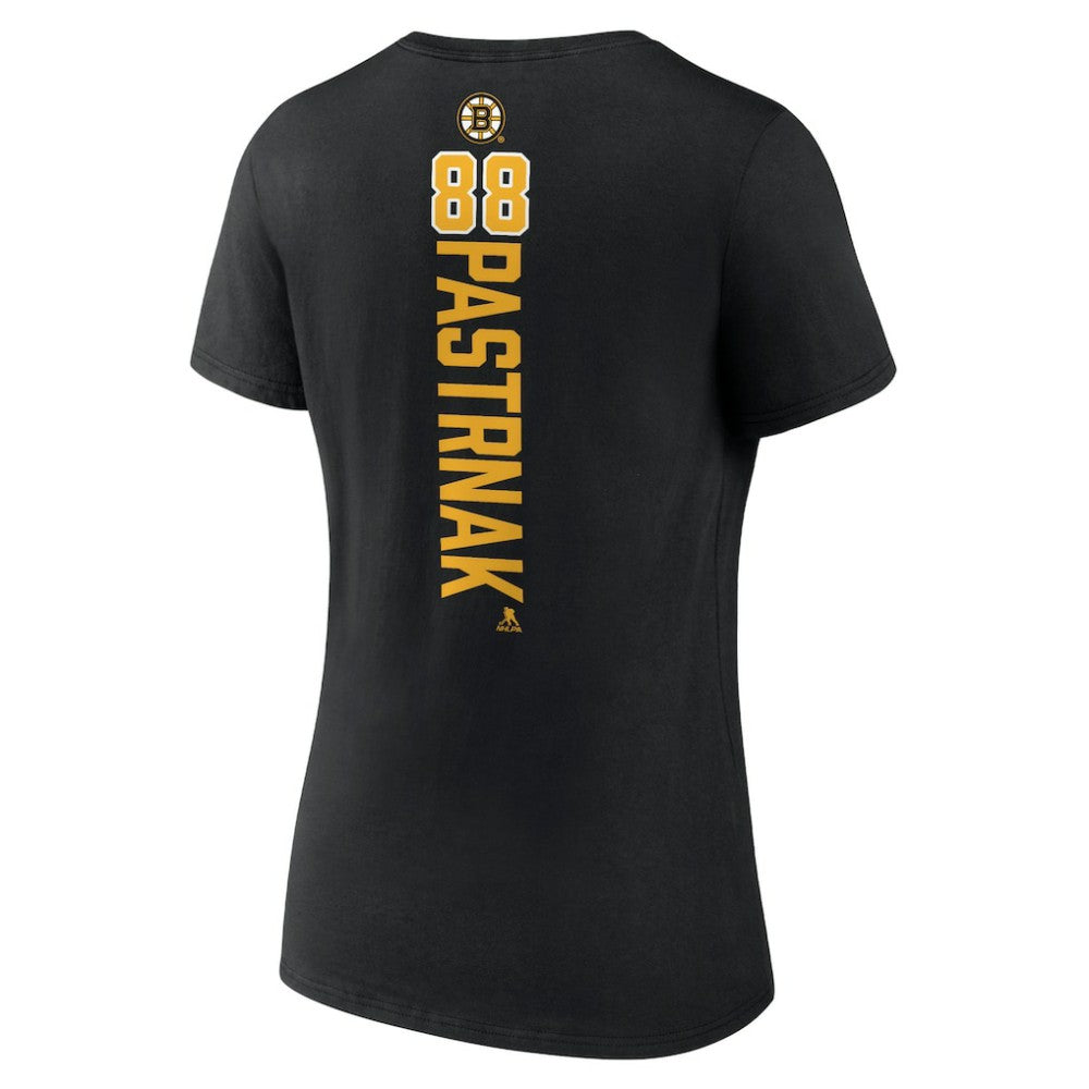 David Pastrnak Boston Bruins Women's Playmaker V-Neck T-Shirt - Black | US 3908183
