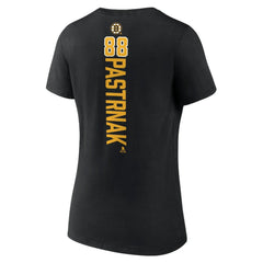 David Pastrnak Boston Bruins Women's Playmaker V-Neck T-Shirt - Black | US 3908183