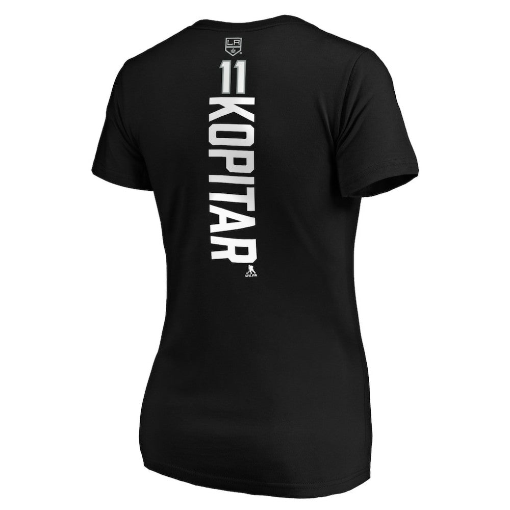 Anze Kopitar Los Angeles Kings Women's Playmaker V-Neck T-Shirt - Black | US 3908204
