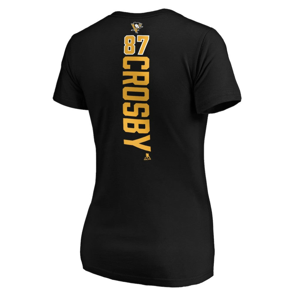 Sidney Crosby Pittsburgh Penguins Women's Playmaker V-Neck T-Shirt - Black | US 3908215