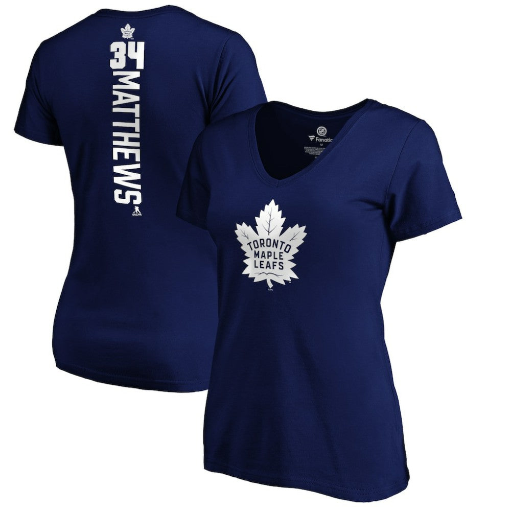 Auston Matthews Toronto Maple Leafs Women's Playmaker V-Neck T-Shirt - Royal | US 3908225