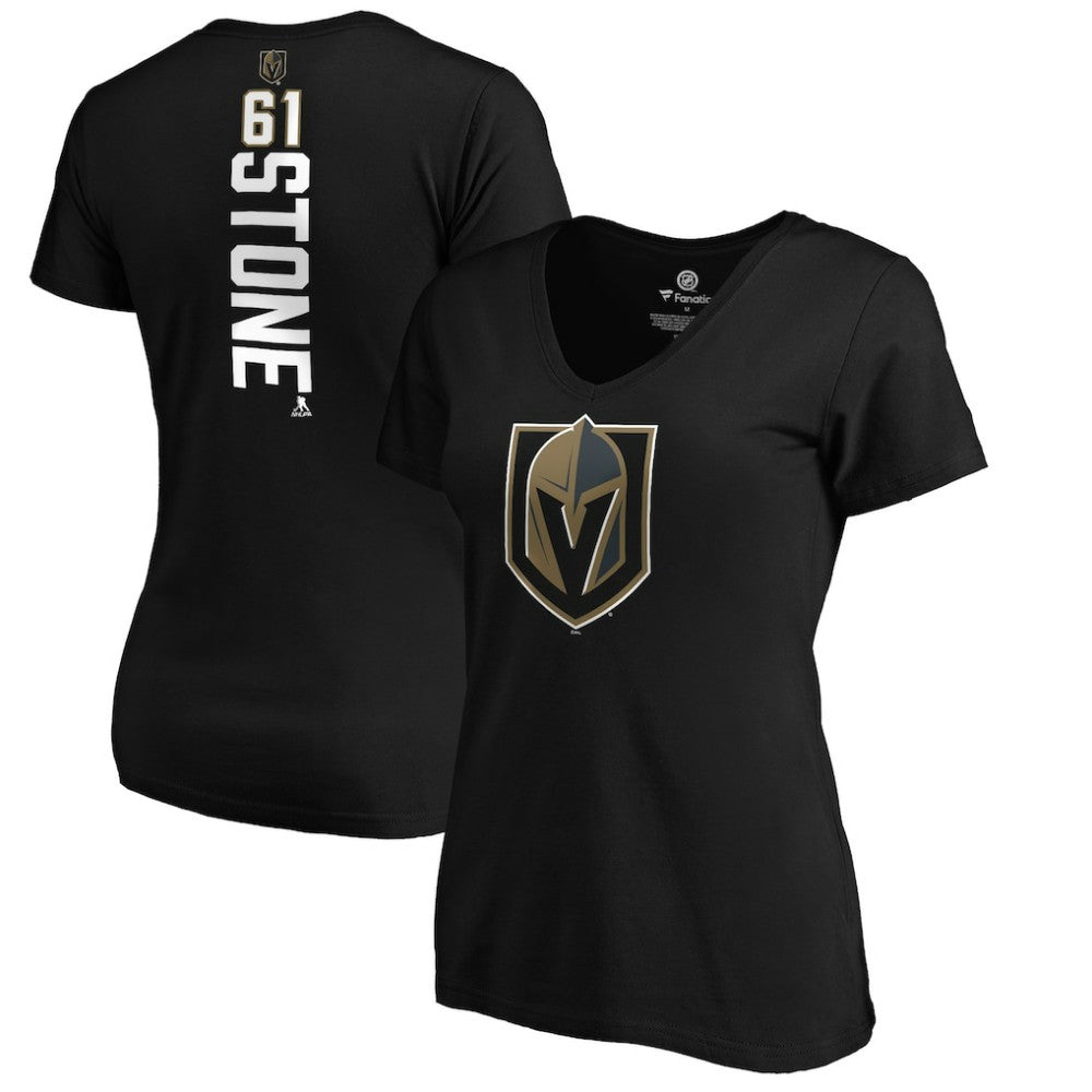 Mark Stone Vegas Golden Knights Women's Playmaker V-Neck T-Shirt - Black | US 3908232