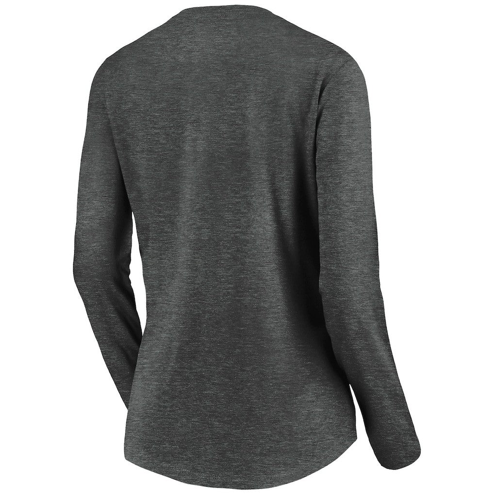 Los Angeles Chargers Women's Victory Arch Long Sleeve V-Neck T-Shirt - Heather Gray T-shirts