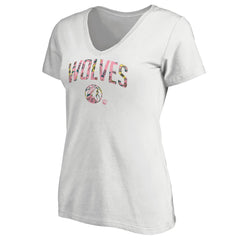 Minnesota Timberwolves Women's Floral Arch V-Neck T-Shirt White