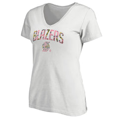 Portland Trail Blazers Women's Floral Arch V-Neck T-Shirt White outlet