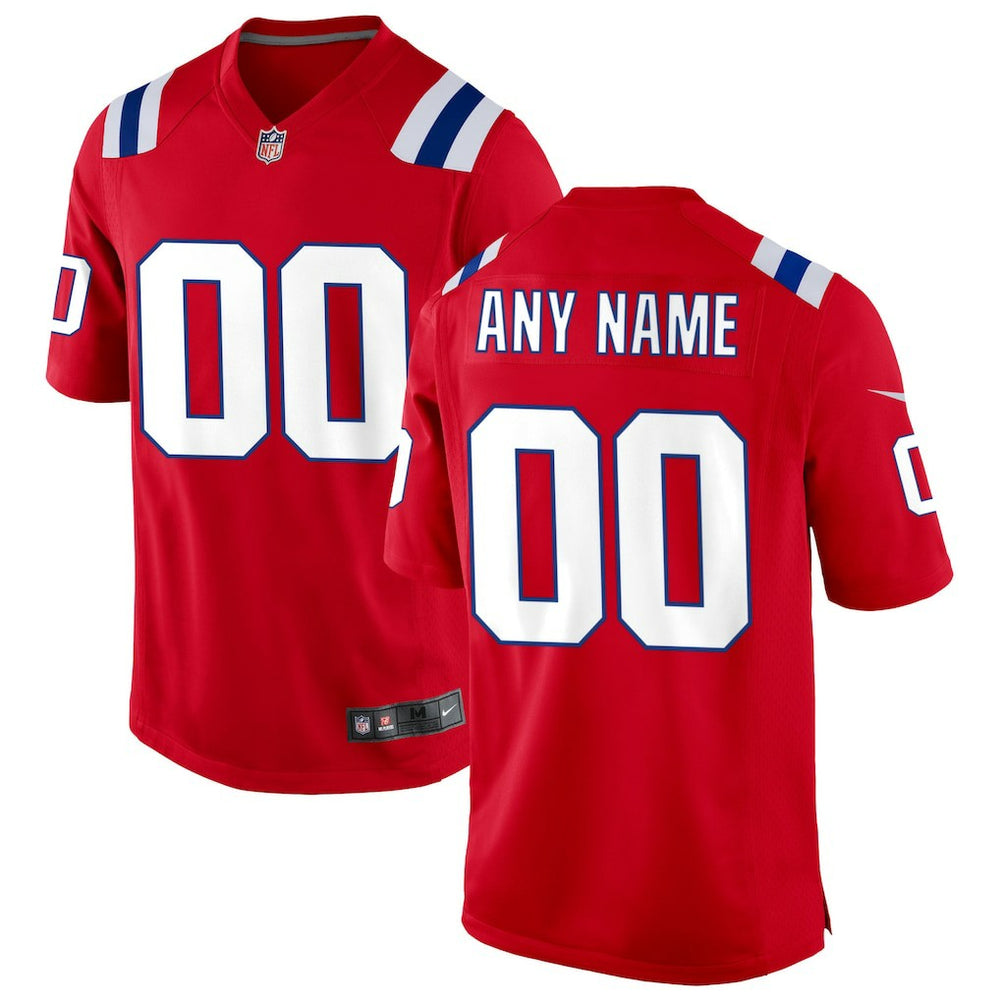 New England Patriots Alternate Custom Jersey - Red Jerseys