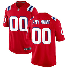 New England Patriots Alternate Custom Jersey - Red Jerseys