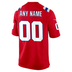 New England Patriots Alternate Custom Jersey - Red Jerseys