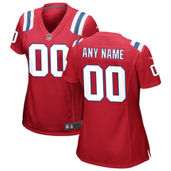 New England Patriots Women's Alternate Custom Jersey - Red Jerseys