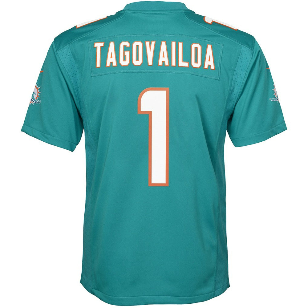 Tua Tagovailoa Miami Dolphins Youth Game Jersey - Aqua Jerseys