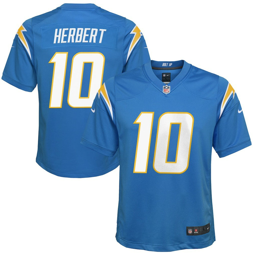 Justin Herbert Los Angeles Chargers Youth Game Jersey - Powder Blue Jerseys