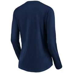 New England Patriots Women's Banner Wave V-Neck Long Sleeve T-Shirt - Navy T-shirts