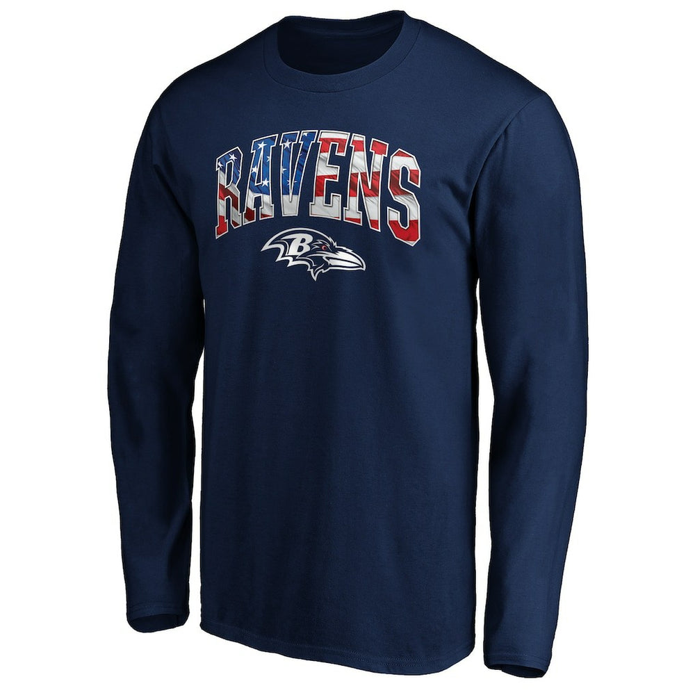 Baltimore Ravens Banner Wave Long Sleeve T-Shirt - Navy T-shirts