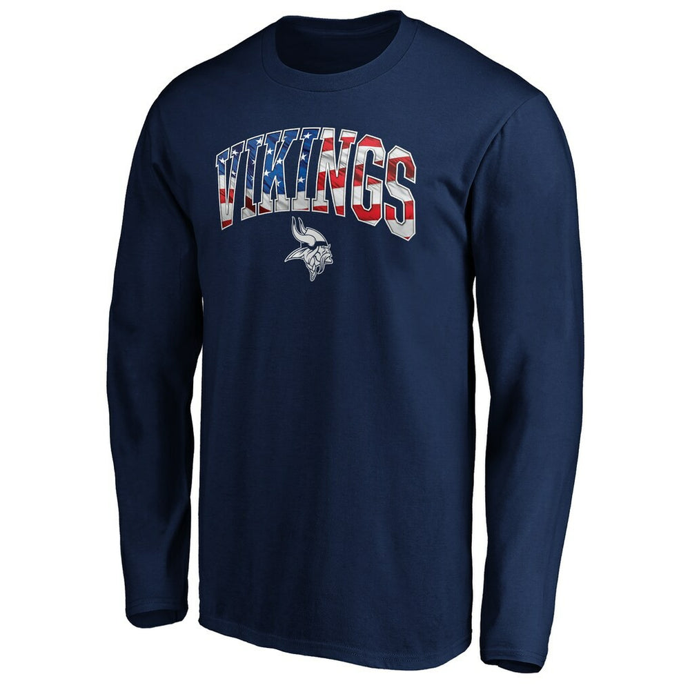 Minnesota Vikings Banner Wave Long Sleeve T-Shirt - Navy T-shirts
