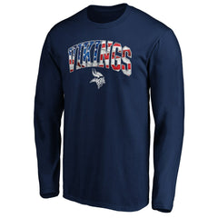 Minnesota Vikings Banner Wave Long Sleeve T-Shirt - Navy T-shirts