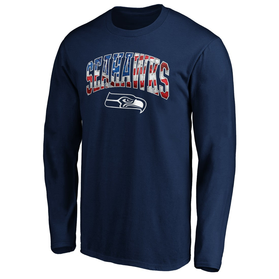 Seattle Seahawks Banner Wave Long Sleeve T-Shirt - College Navy T-shirts