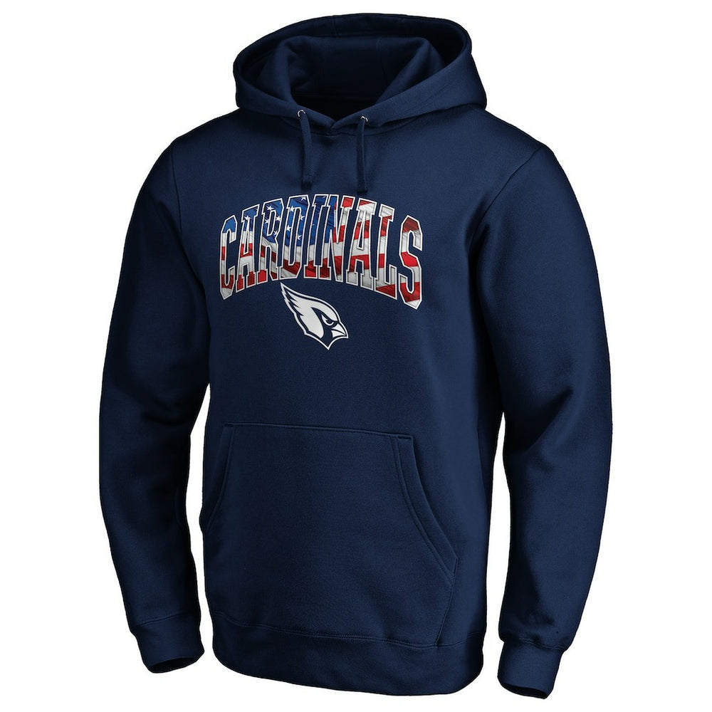 Arizona Cardinals Banner Wave Fitted Pullover Hoodie - Navy Hoodies