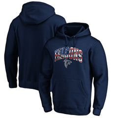 Atlanta Falcons Banner Wave Fitted Pullover Hoodie - Navy Hoodies