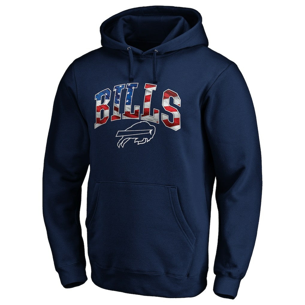 Buffalo Bills Banner Wave Fitted Pullover Hoodie - Navy Hoodies