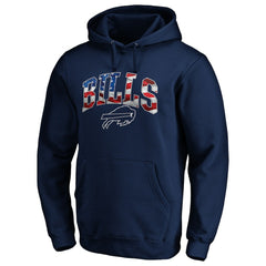 Buffalo Bills Banner Wave Fitted Pullover Hoodie - Navy Hoodies