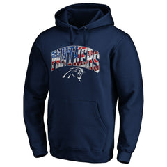 Carolina Panthers Banner Wave Fitted Pullover Hoodie - Navy Hoodies