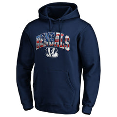 Cincinnati Bengals Banner Wave Fitted Pullover Hoodie - Navy Hoodies