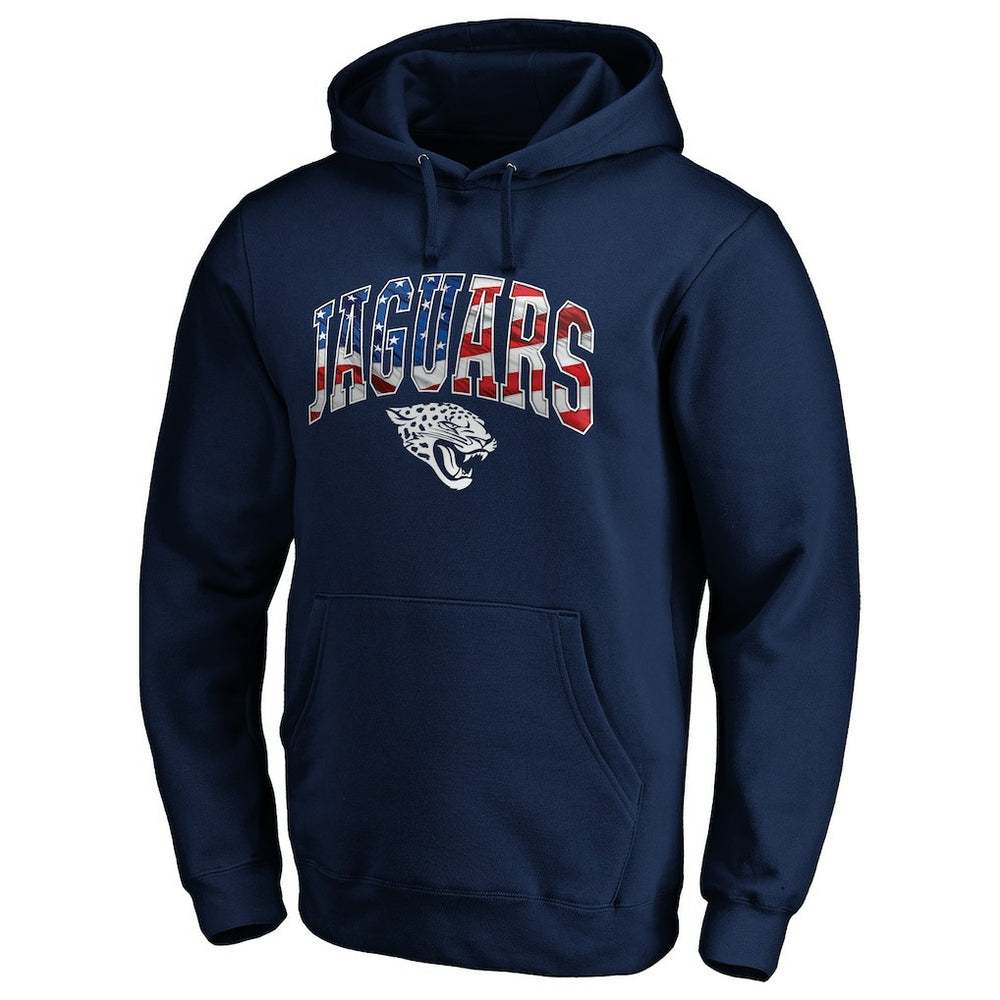 Jacksonville Jaguars Banner Wave Fitted Pullover Hoodie - Navy Hoodies
