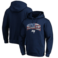 Tampa Bay Buccaneers Banner Wave Fitted Pullover Hoodie - Navy Hoodies