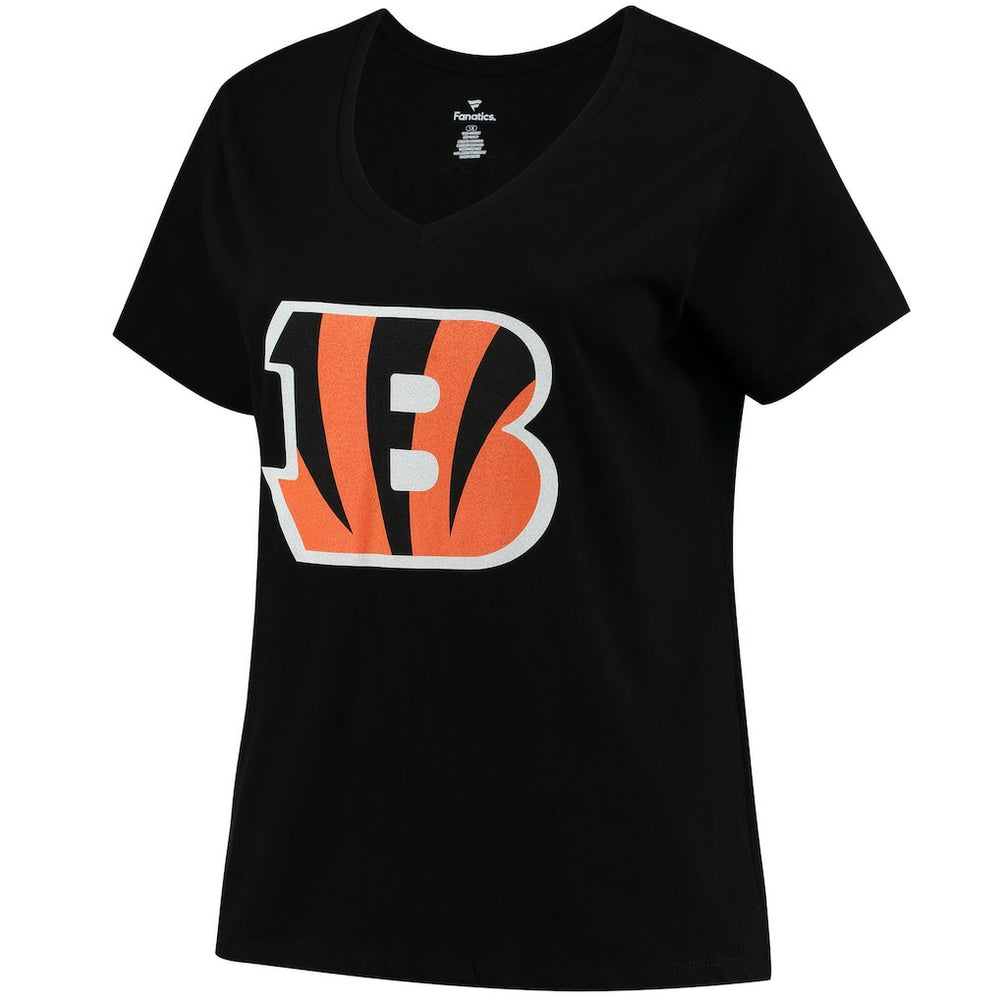 Joe Burrow Cincinnati Bengals Women's Plus Size Name & Number V-Neck T-Shirt - Black T-shirts