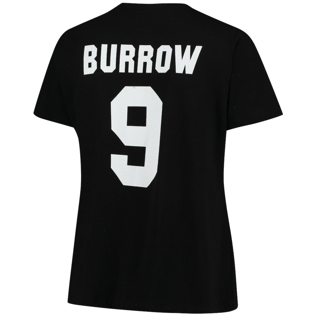 Joe Burrow Cincinnati Bengals Women's Plus Size Name & Number V-Neck T-Shirt - Black T-shirts