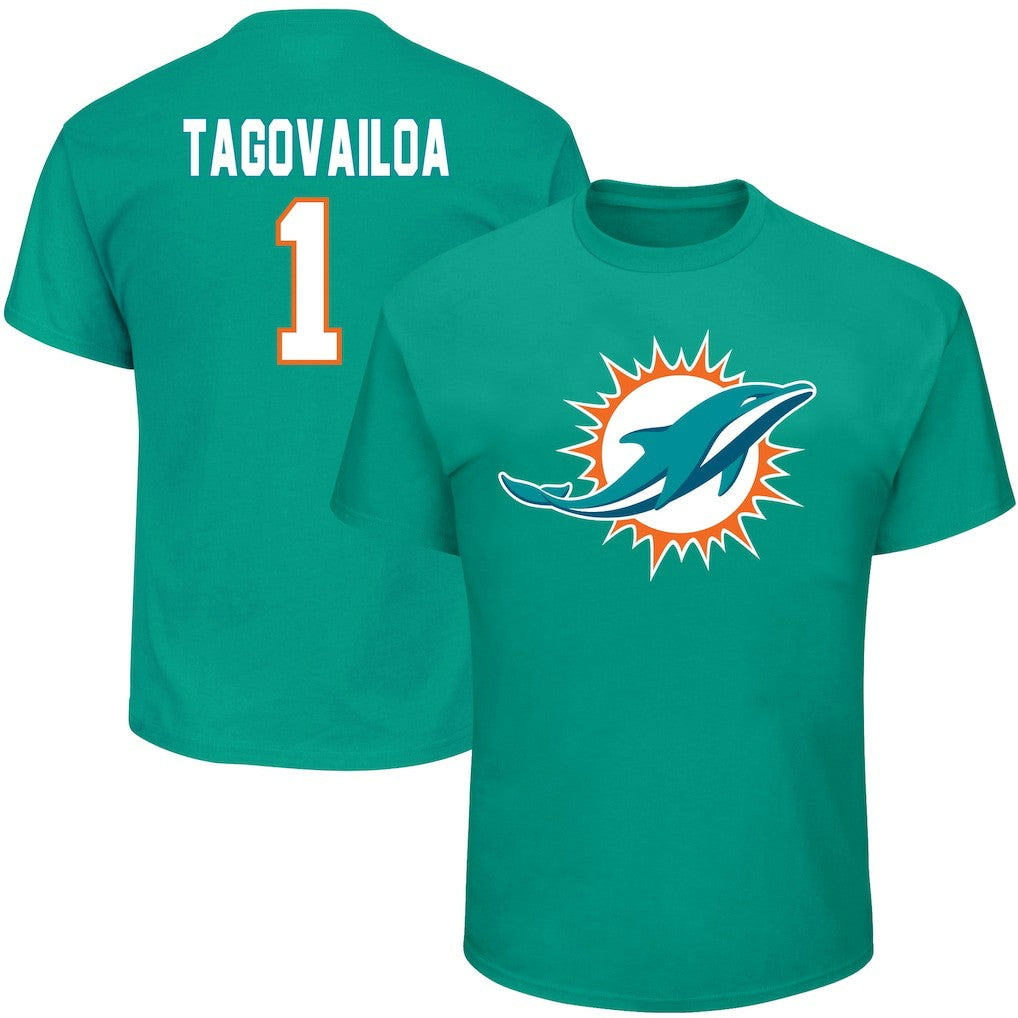Tua Tagovailoa Miami Dolphins Big & Tall Player Name & Number T-Shirt - Aqua T-shirts