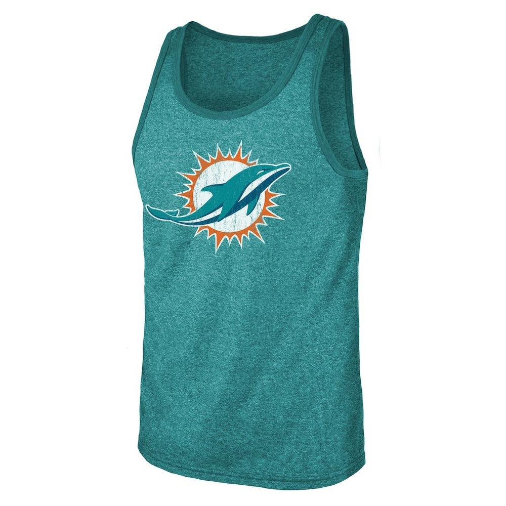 Tua Tagovailoa Miami Dolphins Majestic Threads Name & Number Tri-Blend Tank Top - Aqua Tops