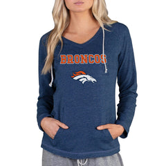 Denver Broncos Concepts Sport Women's Mainstream Tri-Blend Raglan Hoodie V-Neck Top - Navy Hoodies