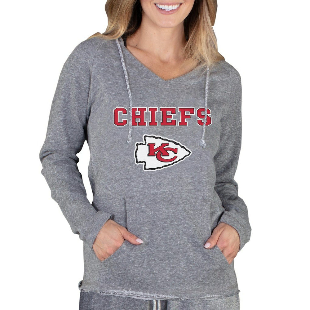 Kansas City Chiefs Concepts Sport Women's Mainstream Tri-Blend Raglan Hoodie V-Neck Top - Gray Hoodies