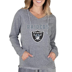 Las Vegas Raiders Concepts Sport Women's Mainstream Tri-Blend Raglan Hoodie V-Neck Top - Gray Hoodies