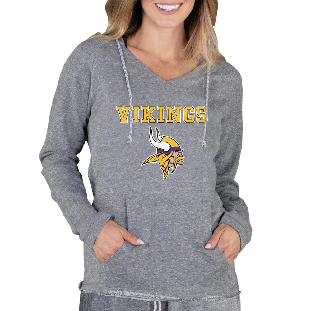 Minnesota Vikings Concepts Sport Women's Mainstream Tri-Blend Raglan Hoodie V-Neck Top - Gray Hoodies