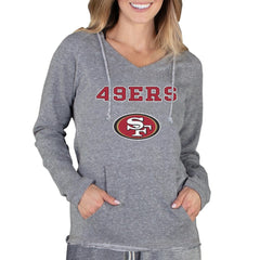 San Francisco 49ers Concepts Sport Women's Mainstream Tri-Blend Raglan Hoodie V-Neck Top - Gray Hoodies