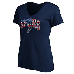 San Antonio Spurs Women's Banner Wave V-Neck T-Shirt Navy