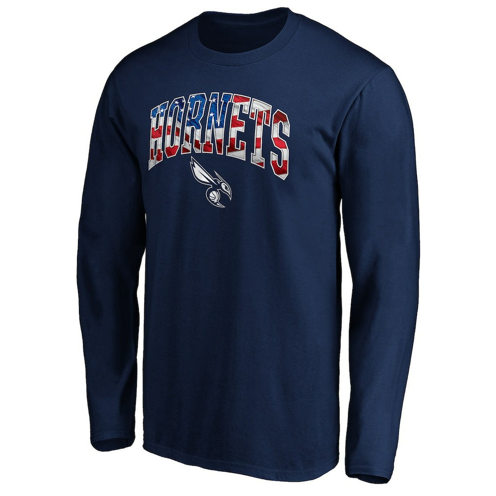 Charlotte Hornets Banner Wave Long Sleeve T-Shirt Navy