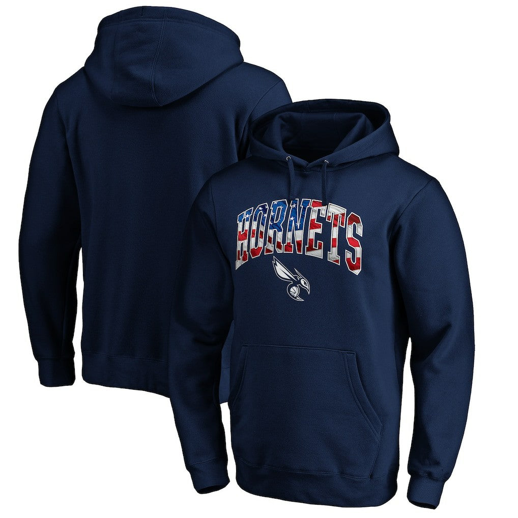 Charlotte Hornets Banner Wave Pullover Hoodie Navy