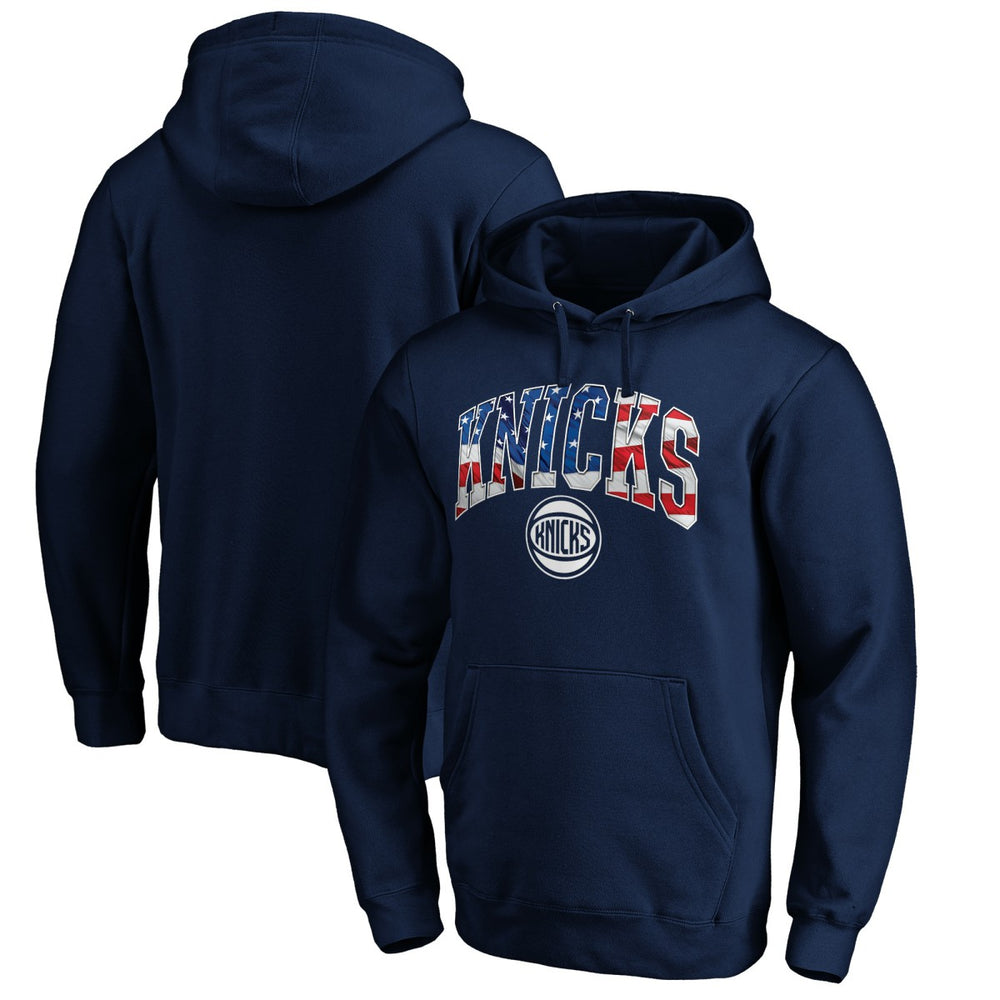 New York Knicks Banner Wave Pullover Hoodie Navy