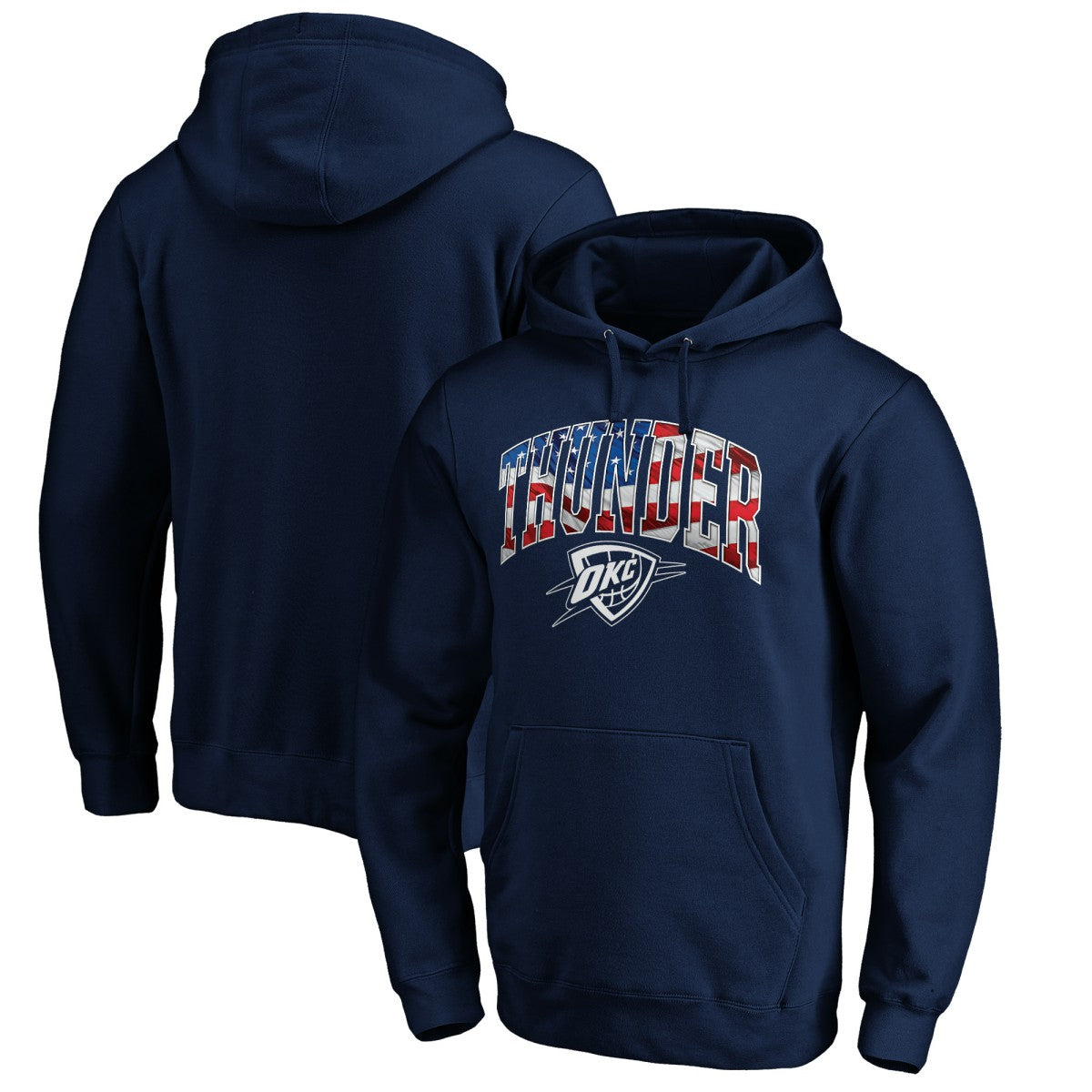 Oklahoma City Thunder Banner Wave Pullover Hoodie Navy